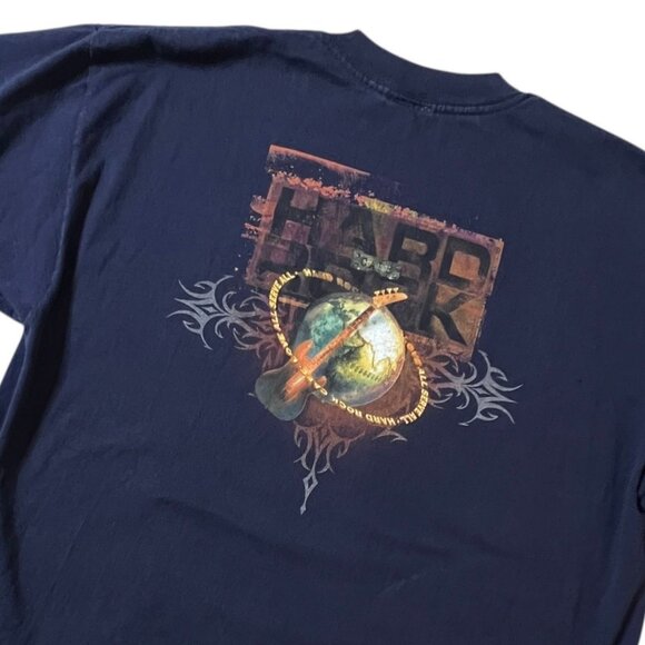 Vintage Hard Rock Cafe New York T-Shirt XL Blue Guitar Love All Made In USA 90s - Picture 1 of 11